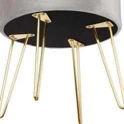 tectake Hocker Ava gestoffeerd in fluweellook 300kg met opbergruimte New