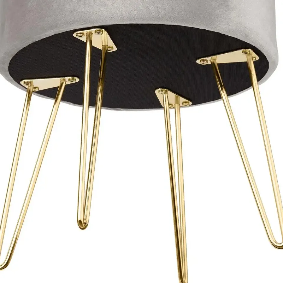 tectake Hocker Ava gestoffeerd in fluweellook 300kg met opbergruimte New