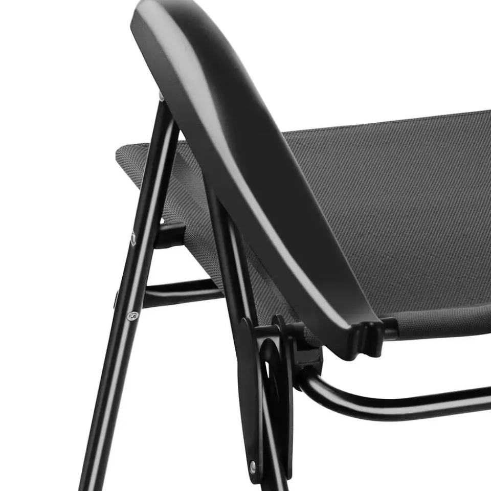 tectake Inklapbare campingstoel Müritz met hoofdkussen, aluminium, Antraciet Sale