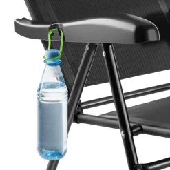 tectake Inklapbare campingstoel Müritz met hoofdkussen, aluminium, Antraciet Sale