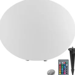 tectake Kogellamp Luminous Eye, LED, met afstandsbediening, Wit Hot