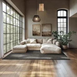 tectake ® Kortpolig vloerkleed Soft Zone 160 x 230 cm - Antraciet Sale