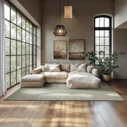 tectake ® Kortpolig vloerkleed Soft Zone 200 x 290 cm - Zandkleur Outlet