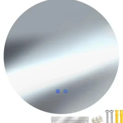 tectake LED-badkamerspiegel Aurora, dimbaar, met 3 lichtkleuren, Wit Best