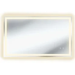 tectake LED-badkamerspiegel Clara, dimbaar, met 3 lichtkleuren, Antraciet New