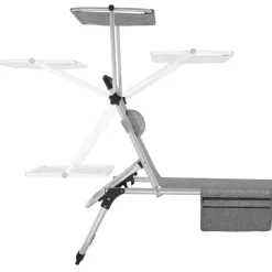 tectake Ligbed Aurelie van aluminium, 6 niveaus, Grijsgevlekt