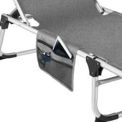 tectake Ligbed Aurelie van aluminium, 6 niveaus, Grijsgevlekt