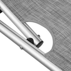 tectake Ligbed Aurelie van aluminium, 6 niveaus, Grijsgevlekt