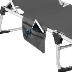 tectake Ligbed Aurelie van aluminium, 6 niveaus, Grijs Clearance