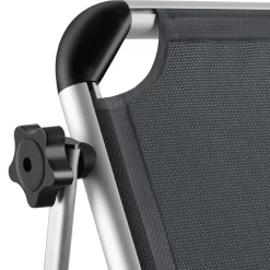 tectake Ligbed Aurelie van aluminium, 6 niveaus, Grijs Clearance