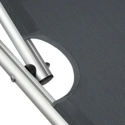 tectake Ligbed Aurelie van aluminium, 6 niveaus, Grijs Clearance