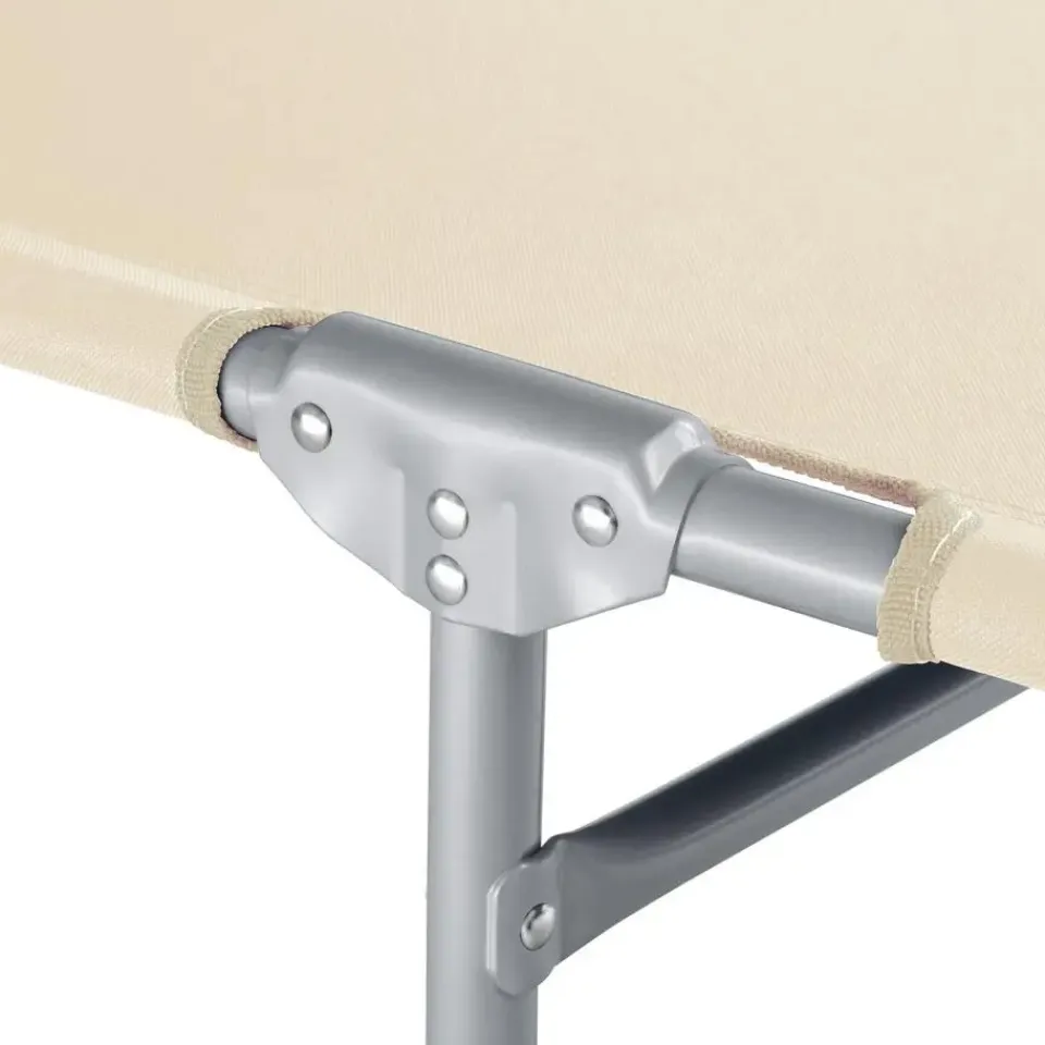 tectake Ligbed Chloé 4-niveaus, hoofdkussen en tas, Beige