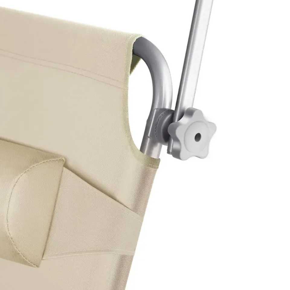tectake Ligbed Chloé 4-niveaus, hoofdkussen en tas, Beige