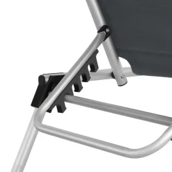 tectake Ligbed Lorella gestoffeerd, inklapbaar, Grijs Sale