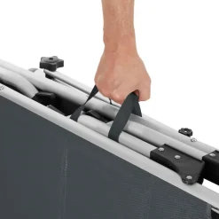 tectake Ligbed Lorella gestoffeerd, inklapbaar, Grijs Sale