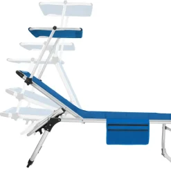 tectake Ligbed Lorella gestoffeerd, inklapbaar, Blauw Hot