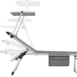 tectake Ligbed Lorella gestoffeerd, inklapbaar, Grijsgevlekt