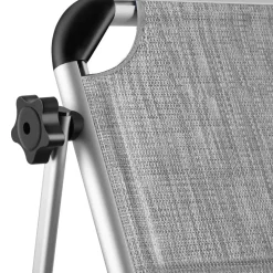 tectake Ligbed Lorella gestoffeerd, inklapbaar, Grijsgevlekt