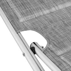 tectake Ligbed Lorella gestoffeerd, inklapbaar, Grijsgevlekt