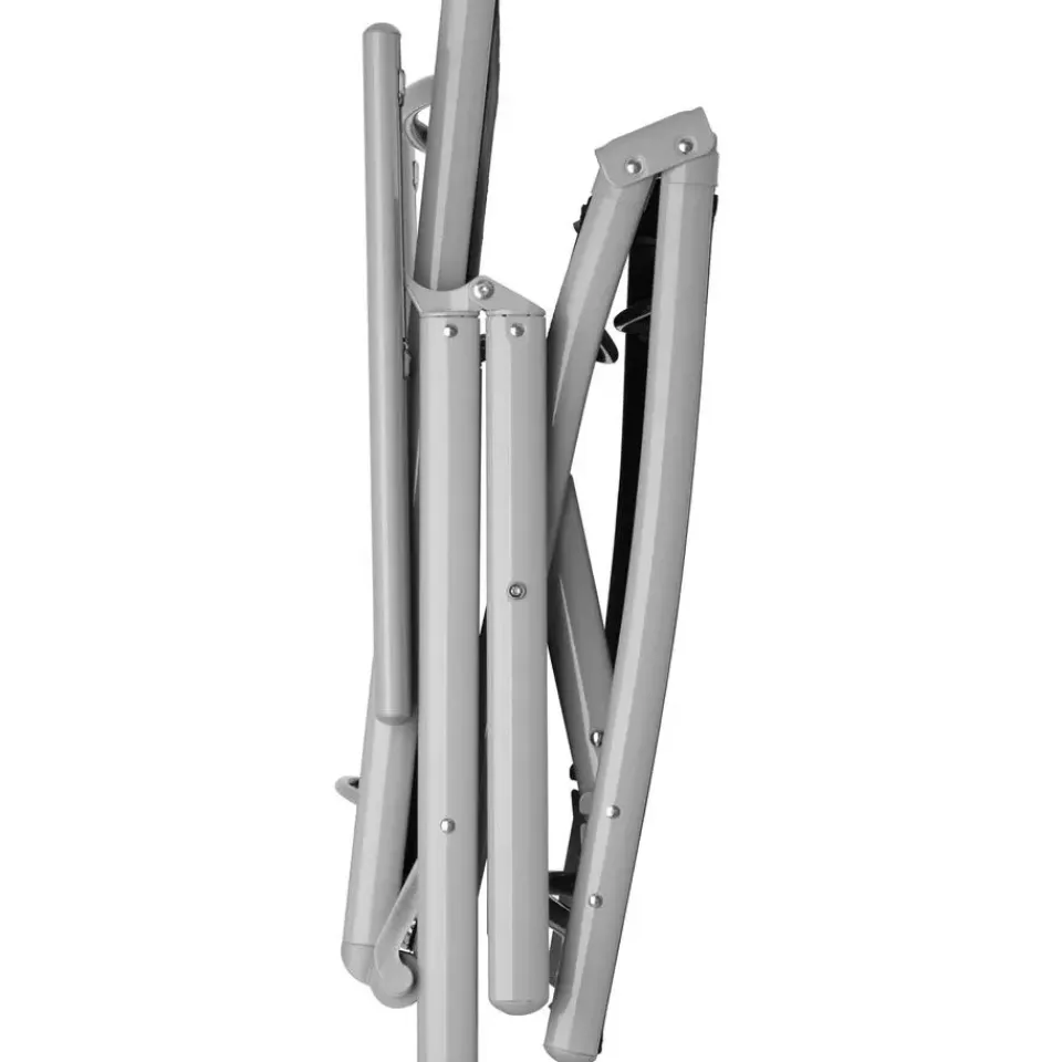 tectake Ligbed Marisol aluminium, 7 standen, Zwart/zilver Hot