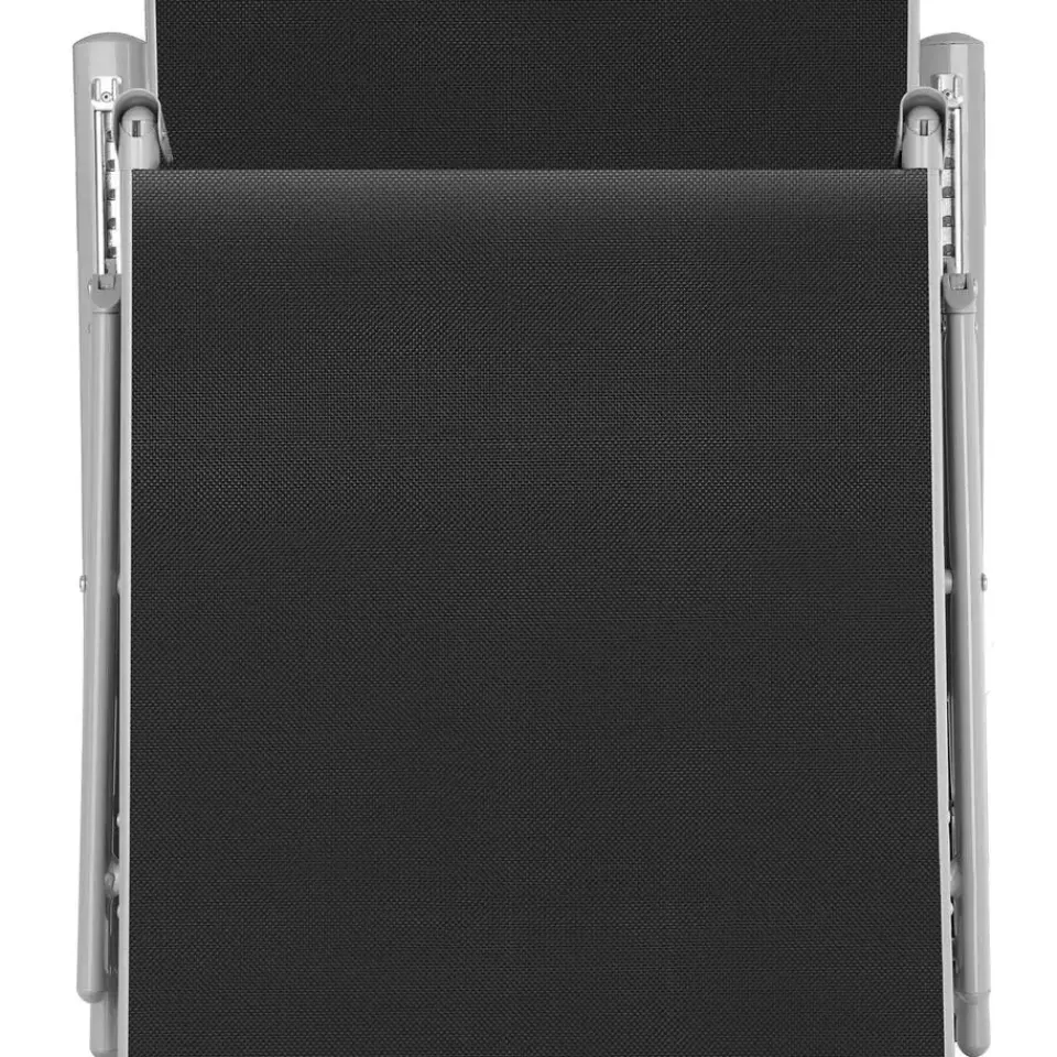 tectake Ligbed Marisol aluminium, 7 standen, Zwart/zilver Hot