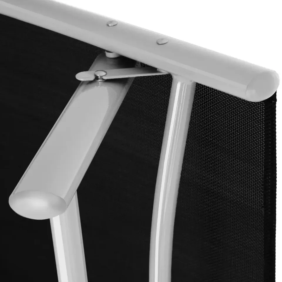 tectake Ligbed Marisol aluminium, 7 standen, Zwart/zilver Hot