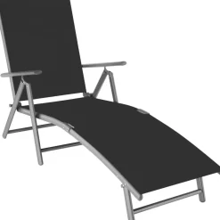 tectake Ligbed Marisol aluminium, 7 standen, Donkergrijs