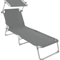 tectake Ligbed met 4 standen, Grijs Sale