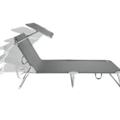 tectake Ligbed met 4 standen, Grijs Sale