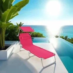 tectake Ligbed 4-niveaus met hoofdkussen, Pink Sale