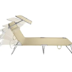 tectake Ligbed 4-niveaus met hoofdkussen, Beige