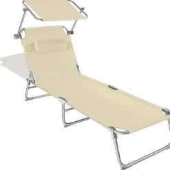 tectake Ligbed 4-niveaus met hoofdkussen, Beige