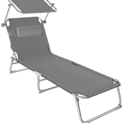 tectake Ligbed 4-niveaus met hoofdkussen, Grijs New