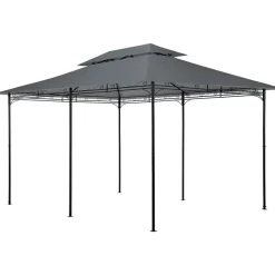 tectake Luxe tuinpaviljoen Emine 4x3m met 6 zijdelen, Antraciet Online