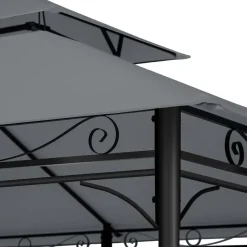 tectake Luxe tuinpaviljoen Emine 4x3m met 6 zijdelen, Antraciet Online