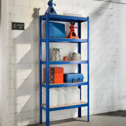 tectake Opslagrek 5 niveaus, Blauw Discount