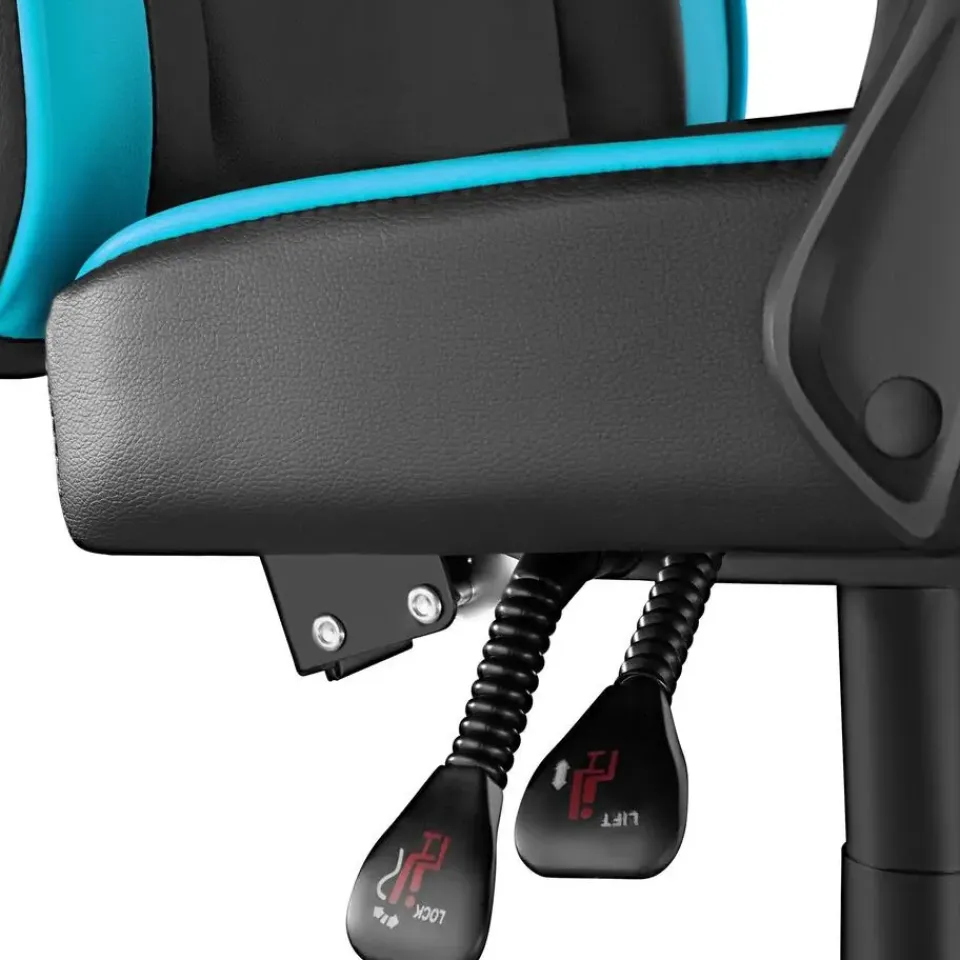 tectake Racing bureaustoel Comodo met voetsteun , Zwart/azuur Best