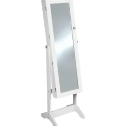 tectake Sieradenkast met spiegel, rechtopstaand, Wit Sale