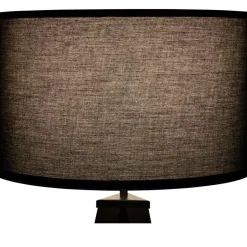 tectake Staande lamp Lunaris, textielkap, driepootsframe, Zwart New