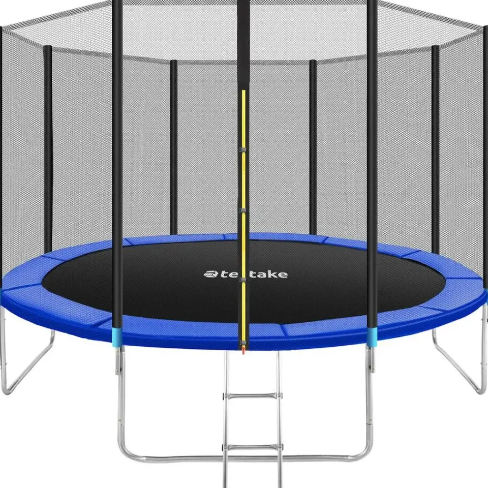 tectake Trampoline Garfunky met veiligheidsnet, Zwart/blauw Clearance