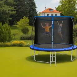 tectake Trampoline Jumpy met veiligheidsnet, Zwart/blauw Hot