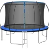 tectake Trampoline Jumpy met veiligheidsnet, Zwart/blauw
