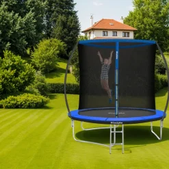 tectake Trampoline Jumpy met veiligheidsnet, Zwart/blauw Online