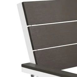 tectake Tuinbank Line 2-zitter met aluminium frame 128x59x88cm, Lichtgrijs/wit Online