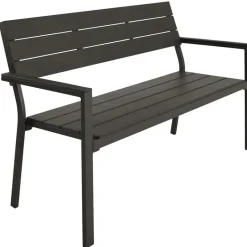 tectake Tuinbank Line 2-zitter met aluminium frame 128x59x88cm, Donkergrijs New
