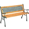 tectake Tuinbank Tamara 2-zitter van hout en gietijzer 128x51x73cm, Bruin Online