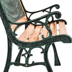 tectake Tuinbank Tamara 2-zitter van hout en gietijzer 128x51x73cm, Bruin Online