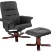 tectake TV-fauteuil met krukje model I, Zwart/bruin Online