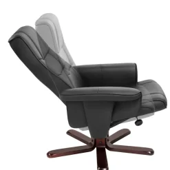 tectake TV-fauteuil met krukje model I, Zwart/bruin Online