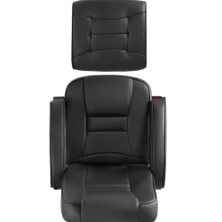 tectake TV-fauteuil met krukje model 2, Zwart/bruin New